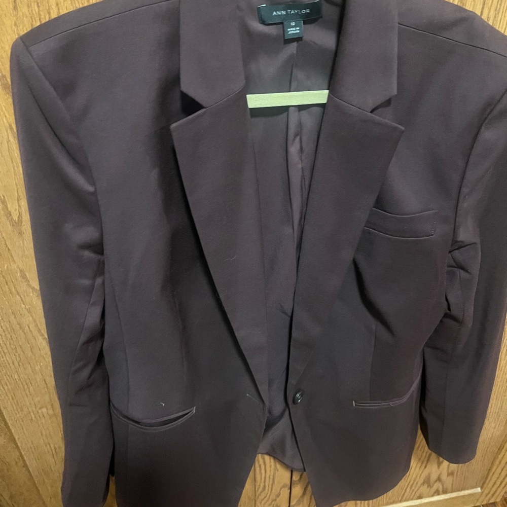 Ann Taylor Classic Burgundy Blazer. Worn once. - Picture 3 of 4